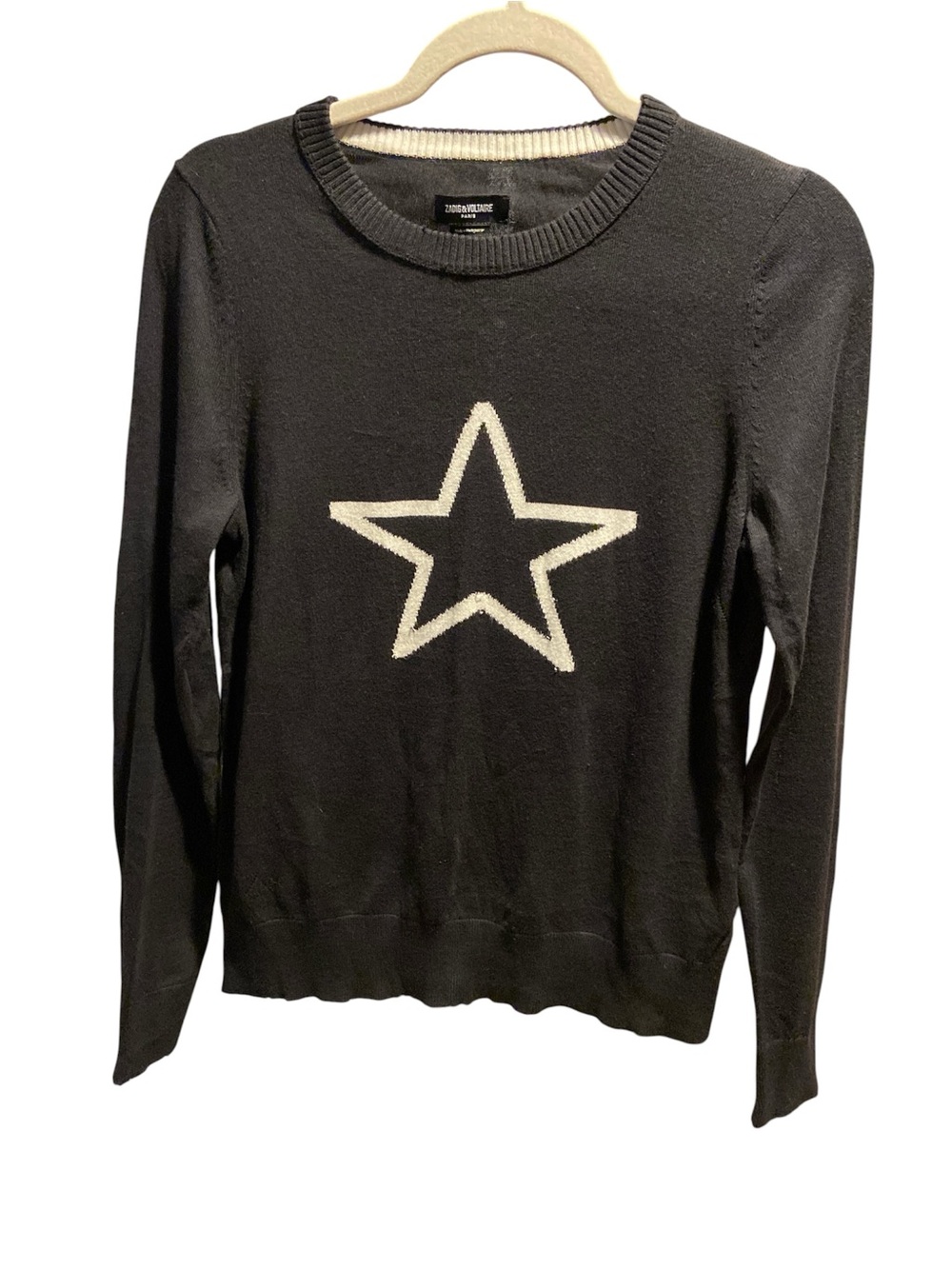 Zadig & Voltaire Paris size extra small, miss star black cotton sweater
